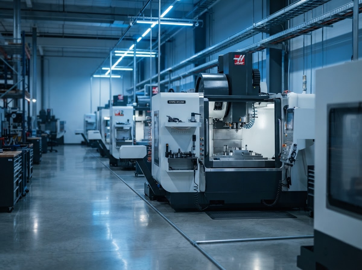 Precision engineering workshop interior